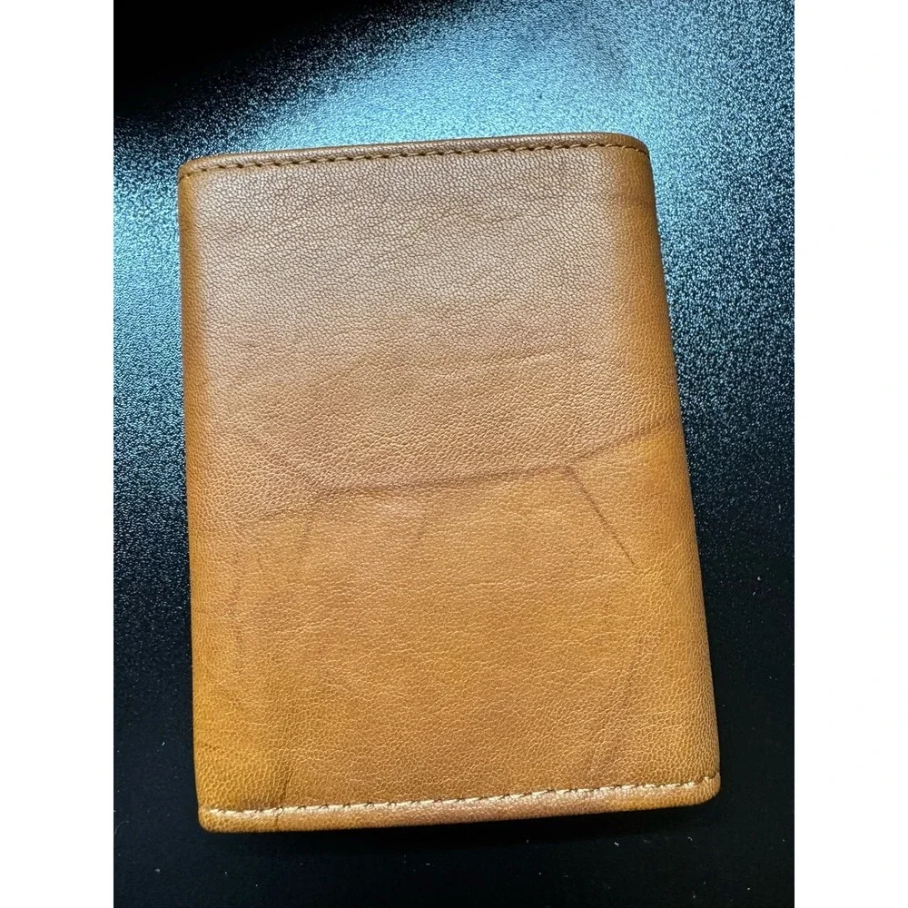 Green Bay Packers Genuine‎ Leather Bifold Wallet NFL Embossed Logo Brown